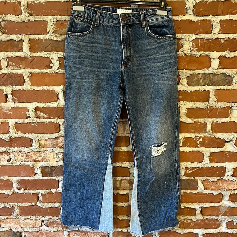 Sandro Paris Cropped Flare Jeans Size 40